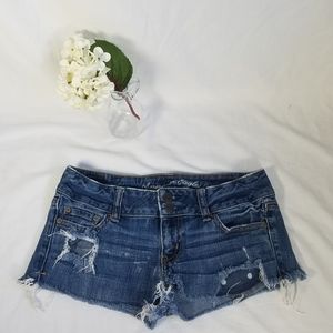 Distressed Blue Denim Women Shorts